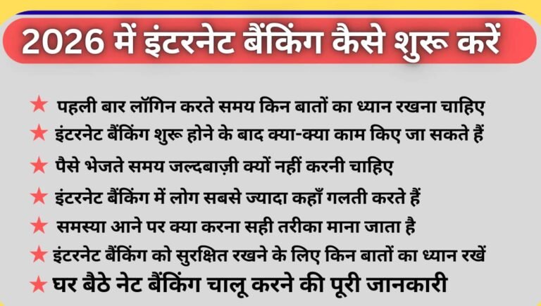 2026 में इंटरनेट बैंकिंग कैसे शुरू करें: घर बैठे नेट बैंकिंग चालू करने की पूरी जानकारी