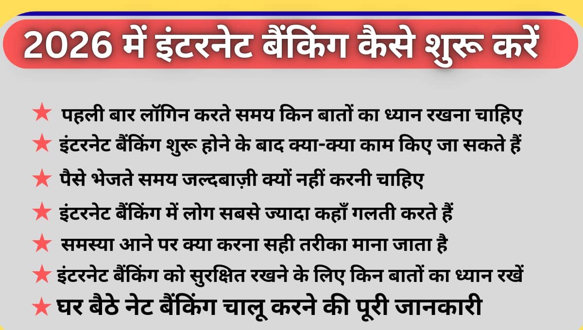 2026 में इंटरनेट बैंकिंग कैसे शुरू करें: घर बैठे नेट बैंकिंग चालू करने की पूरी जानकारी