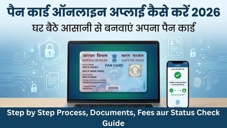 PAN Card Online Apply Kaise Kare 2026: Step by Step Process, Documents, Fees aur Status Check Guide