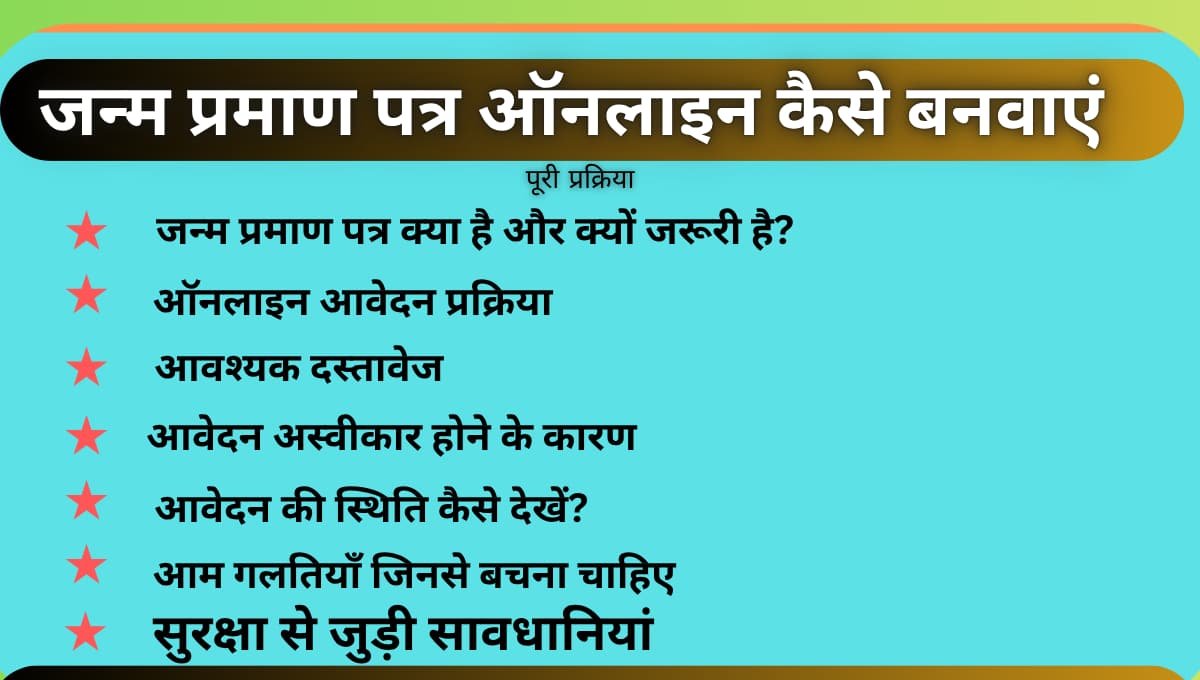 जन्म प्रमाण पत्र ऑनलाइन कैसे बनवाएं: आसान प्रक्रिया, जरूरी दस्तावेज और पूरी जानकारी