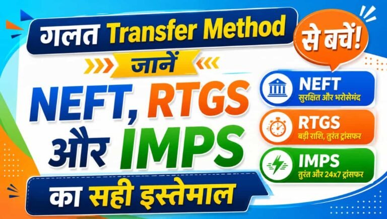 गलत Transfer Method से बचें! जानें NEFT, RTGS और IMPS का सही इस्तेमाल