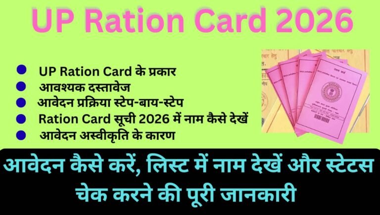 UP Ration Card 2026: आवेदन कैसे करें, लिस्ट में नाम देखें और स्टेटस चेक करने की पूरी जानकारी