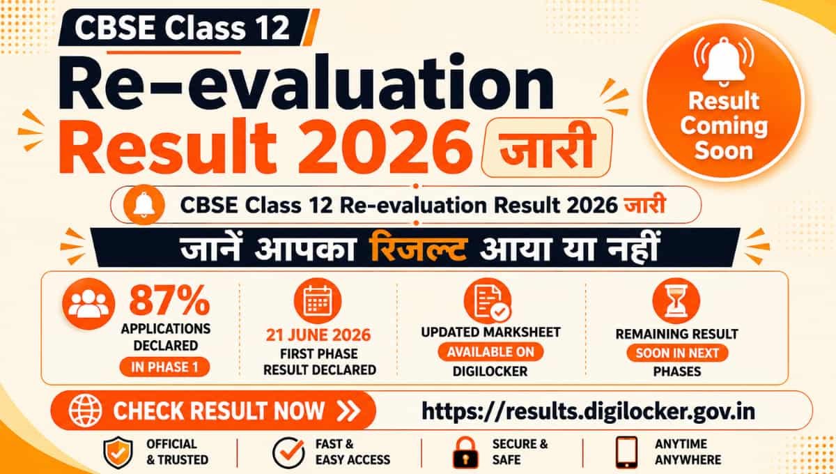 CBSE Class 12 Re-evaluation Result 2026